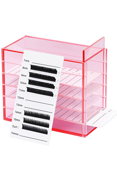 choice2 Choice Pink Eyelash Extensi Storage Box 5 Layers Acrylic Pallets Hold...