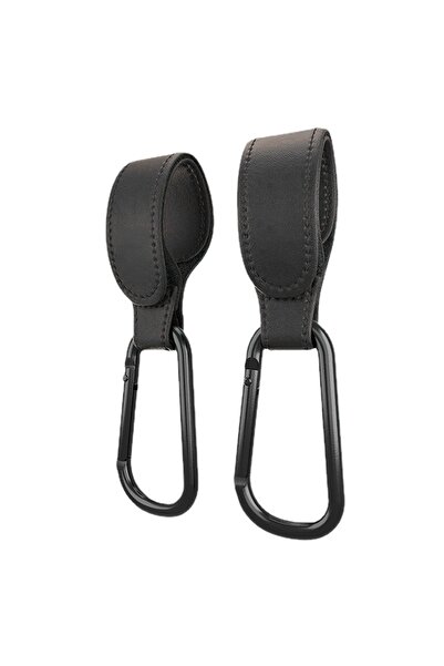 Choice3 black 2pcs 1/2pcs PU Leather Baby Bag Stroller Hook Pram Cart Organiz...