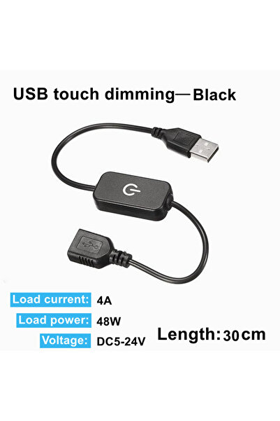 Choice مفتاح تعتيم LED يعمل باللمس بمنفذ USB أسود، يعمل بجهد 5-24 فولت تيار م...
