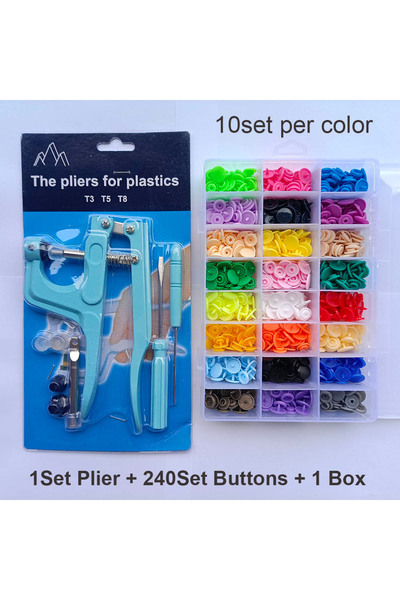 Choice9 T5 blue plier 240 mix B U Shape Fastener Snap Pliers Butt Kit T5 Plas...