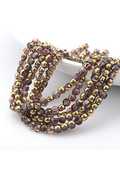 Choice3 PURPLE 48Pcs/Lot 6mm Unique Coated Crystal Glass Bead Round Tiny Loos...