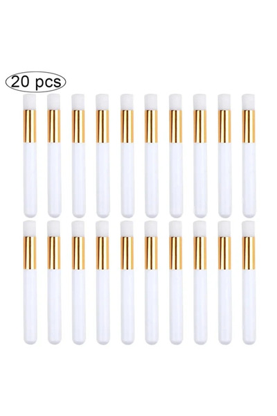 Choice7 A0069-White-20PCS 10/20/50pcs Eyelash Cleaning Brush Lash Shampoo Bru...