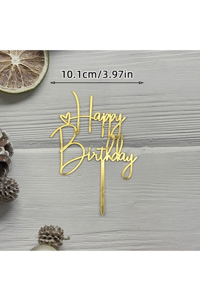 choice2 زينة كعكة عيد ميلاد سعيد باللون الذهبي الوردي A1، زينة كب كيك أكريليك...