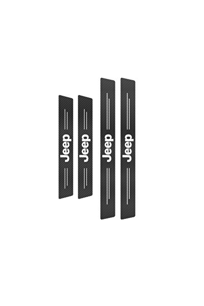 Choice1 4 قطع من ملصقات عتبات أبواب السيارة من ألياف الكربون جلد، لحماية الأب...