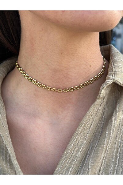 RA By Melisa Zincir Model Altın Kaplama Çelik Choker Kolye