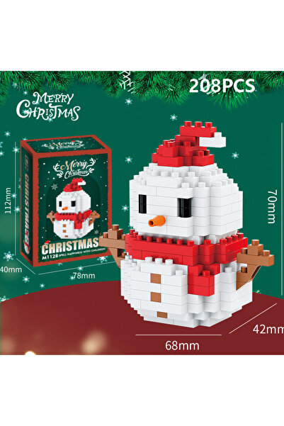 Choice9 رجل الثلج الأحمر، هدايا عيد الميلاد، لعبة بناء صغيرة سوداء، لعبة دومي...