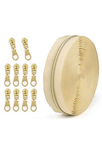 Choice17 5# 058 Contrast Color Zipper) Set = 4.5m Zipper + 10 Zipper Puller, ...