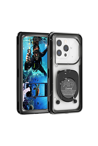 Choice1 غلاف هاتف أسود مقاوم للماء من شيل بوكس، مناسب للهواتف ذات شاشة 6.9 بو...