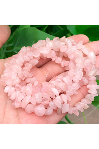 Choice3 5-8mm 16 Inch Pink Quartz 5-8mm Natural Stone Irregular Amethyst Chip...