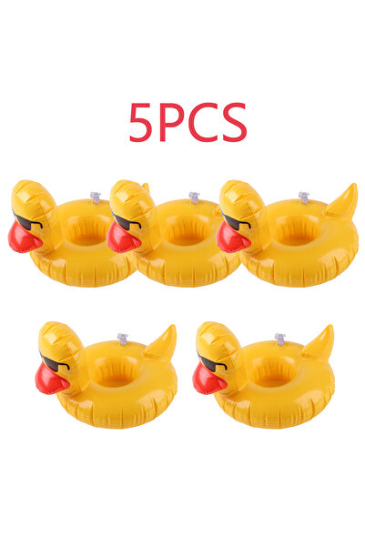 Choice16 B5-Duck 5/10PCS inflatable cup holder set tray, inflatable swimming ...