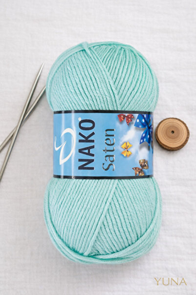 NAKO شال كارديجان من خيوط الساتان الرفيعة 2961 باللون الأزرق