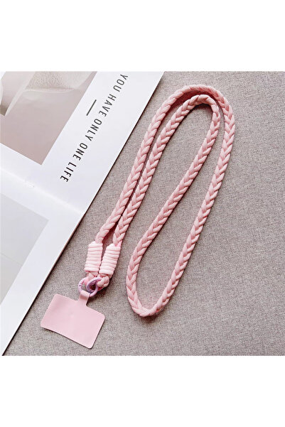 choice2 حبل تعليق للهاتف المحمول للنساء، مصنوع من بوليستر /النايلون، وردي الل...