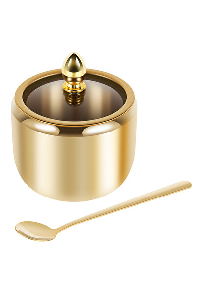 choice2 1pc style 3 1/2Pcs Stainless Steel Brown Sugar Bowl with Glass Lid an...