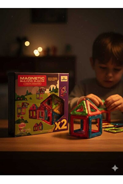 Aksoy Toys 14 Parça Manyetik Bloklar Magnetıc Building Blocks Egitici Oyuncak