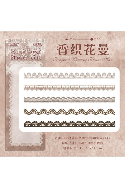 choice2 ملصقات دانتيل من إي تيانزي، 40 قطعة، ديكورات جمالية، لوازم تجميع الصو...