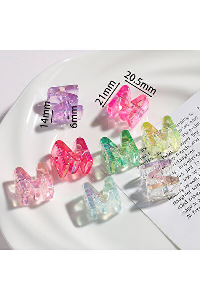 Choice7 M 5pcs/lot Multicolour Random Letter Beads Acrylic Transparent Alphab...
