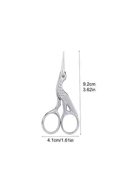 Choice5 مقص فيلي فضي اللون، قطعة واحدة، بتصميم كلاسيكي على شكل فم طائر الكركي...