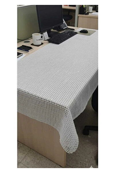 ÜN.K İp Desenli Masa Örtüsü Kaliteli Hasır 140 X 250 CM Şeffaf Masa Örtüsü Şe...