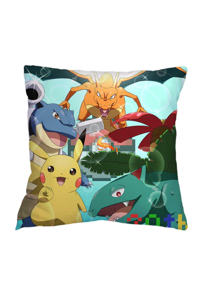 Choice4 13 غطاء وسادة (قطعة واحدة) 45×45 سم، بوكيمون بيكاتشو وإيفي، أنمي، وبر...