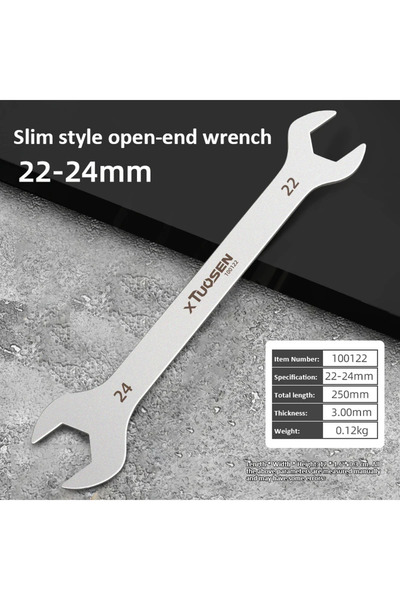 Choice13 22-24mm Ultra-thin Double Open End Wrench Dual Purpose Spanner for B...