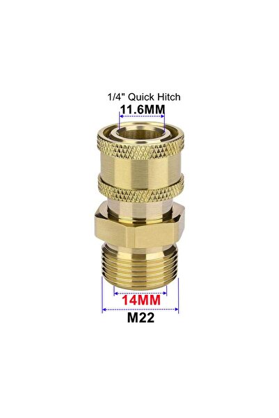 Choice5 14MM Quick Hitch High Pressure Washer M22 To 1/4" Quick Connect Hitch...