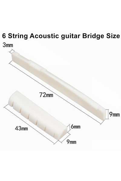 Choice3 White Acoustic Guitar Bridge 1pairs 6/12 String Acoustic, Classical, ...