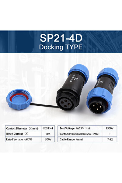 choice2 1 set SP21-4D SP21 Dking Type Aviation Cable Wire Connector Outdoor W...