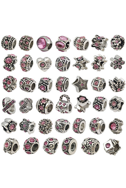choice2 SN135 Randomly Mix 10Pcs Vintage Style Inlaid Rhinestone Large Hole B...