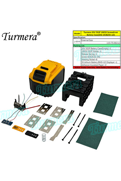 Choice4 مجموعة علب بطاريات 5S3P من سلسلة Turmera DCB200 بجهد 20 فولت كحد أقصى...