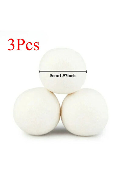 Choice1 3pcs Wool Dryer Balls Reusable Natural Fabric Softener Laundry Washin...