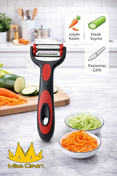 MissClean Prochef 3-in-1 Multifunctional Vegetable Peeler and Cheese Grater -...