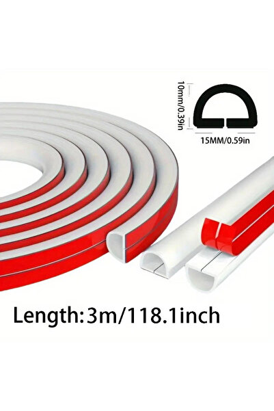 choice2 B-White 1PC 3M Arc Anti-extrusion Floor Cord Cover Self-Adhesive Powe...