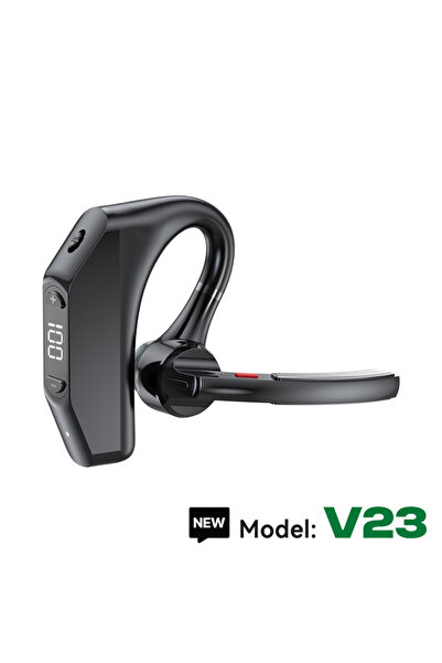 choice2 سماعة أذن لاسلكية للأعمال V23 سوداء اللون، مزودة بشاشة LED، وخطاف أذن...