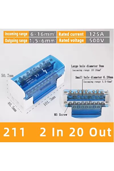 Choice1 UK Junction Box UK211 Din Rail Terminal Blk UK125A Distribution Box U...