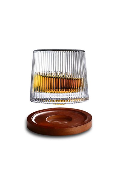 Choice5 5 Whiskey Glasses Rotating Whisky Glass with Base 360 Rotate Degrees ...