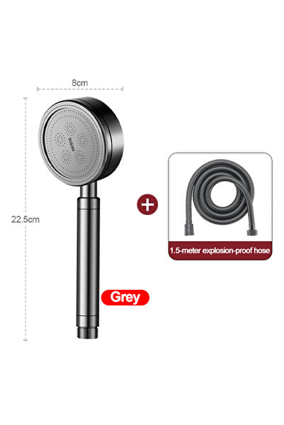 Choice4 رأس دش رمادي اللون مصنوع من الفولاذ المقاوم للصدأ 304، مزود بنظام تعز...