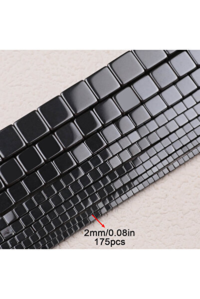 choice2 2MM 175pcs Black Square Natural Hematite Stone Beads 2/3/4/6/8/10mm L...