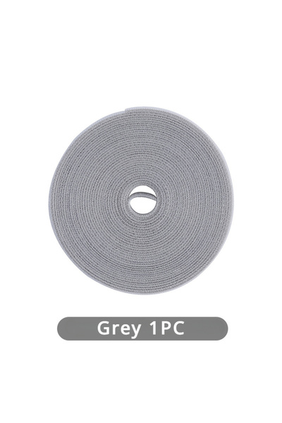 Choice4 10X3000mm Grey 1PC 1PC Data Cable Management Cable Tie Reusable Remov...