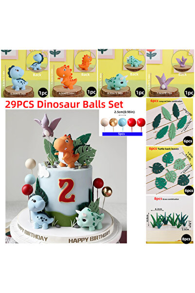 Choice14 كما هو موضح، مجموعة من 29 قطعة لتزيين كعكة الديناصورات الجوراسية: تي...
