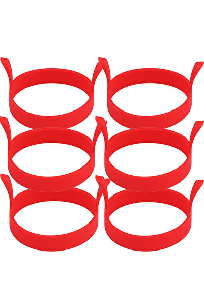Choice18 alloet Red 6pcs 8X Silicone Ring Fried Egg Mold Ntick Pancake Ring M...