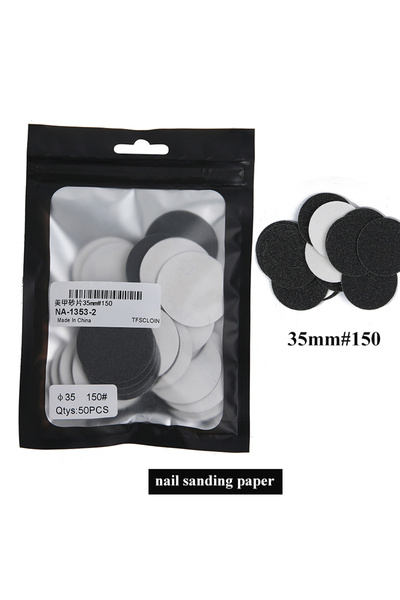Choice17 35mm G150 50pcs 20/25/35mm Stainless Steel Nail Sanding Paper Disc f...