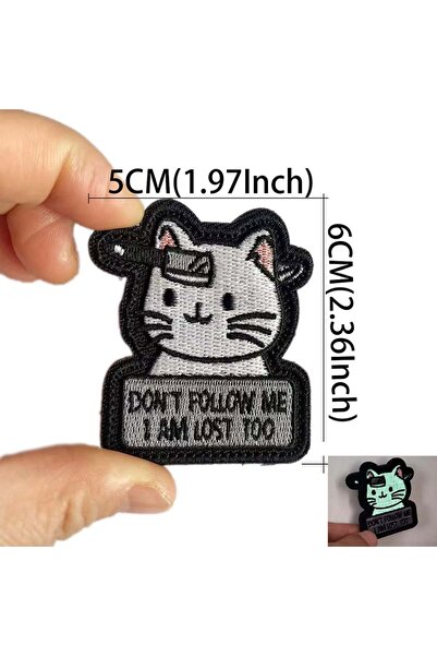 Choice3 قطة مضيئة 04، قطة شبح مضيئة، ملصقات قماشية كرتونية، رقعة تطريز بخطاف ...