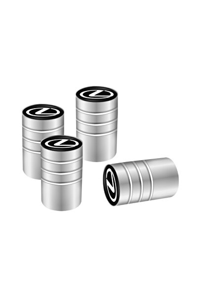 Choice6 مجموعة أغطية صمامات إطارات معدنية فضية اللون (4 قطع) لتزيين عجلات الس...