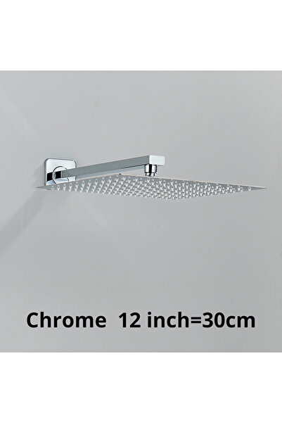 Choice4 رأس دش مطري كروم مقاس 12 بوصة، رأس دش مطري مربع 8/10/12 بوصة للحمام، ...