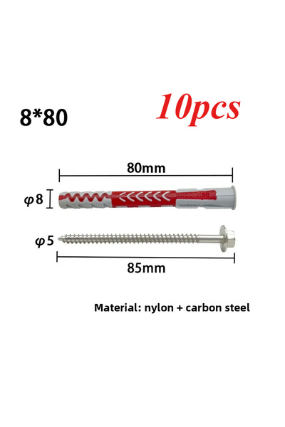 Choice1 مسامير سداسية مزدوجة اللون مقاس 8 80 - مثبتات جدارية للطوب المجوف وال...
