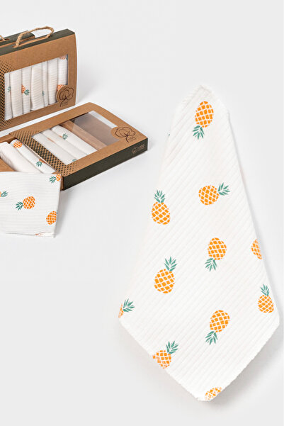 Bamoola 100% Cotton Set of 7 Pineapple Patterned Baby Mouth Wipes