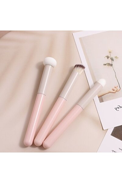 Choice مجموعة من 3 فرش مكياج وردية عالية الجودة، إسفنجة برأس على شكل فطر، فرش...