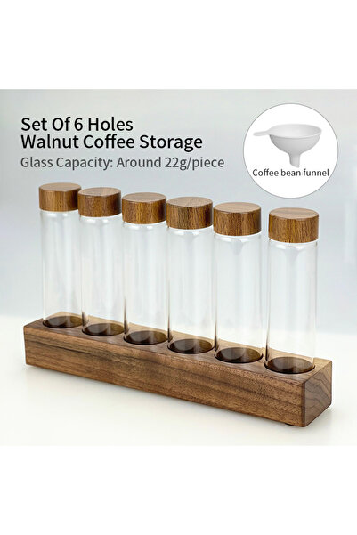 Choice12 Set of 6 holes 22g Coffee Beans Storage Tube Single Dose Glass 17g 2...