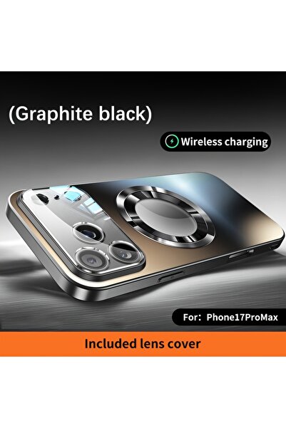 Choice37 جراب فاخر من التيتانيوم المعدني غير اللامع باللون الأسود لهاتف iPhon...