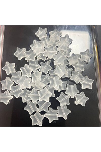 choice2 WHITE 50Pcs 10mm Five-pointed Star Glass Beads Loose Spacer Beads for...